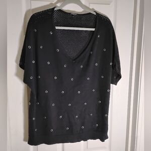 torrid Vtg. Short Sleeve Cotton Knit Sweater Top with Grommets